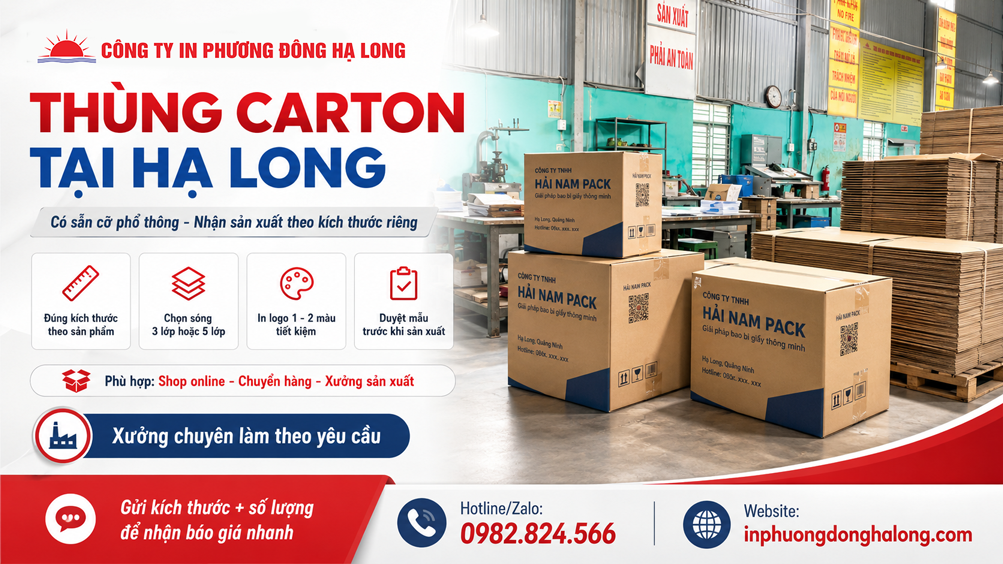Xưởng sản xuất thùng carton tại Hạ Long Quảng Ninh