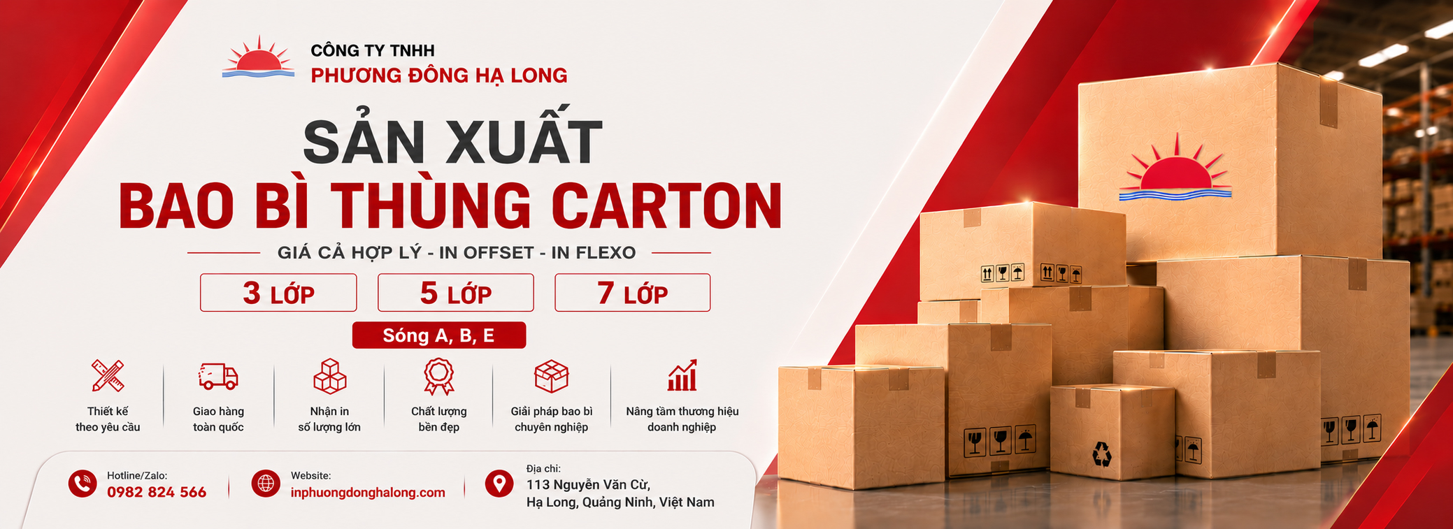sản xuất bao bì thùng giấy carton tại hạ long