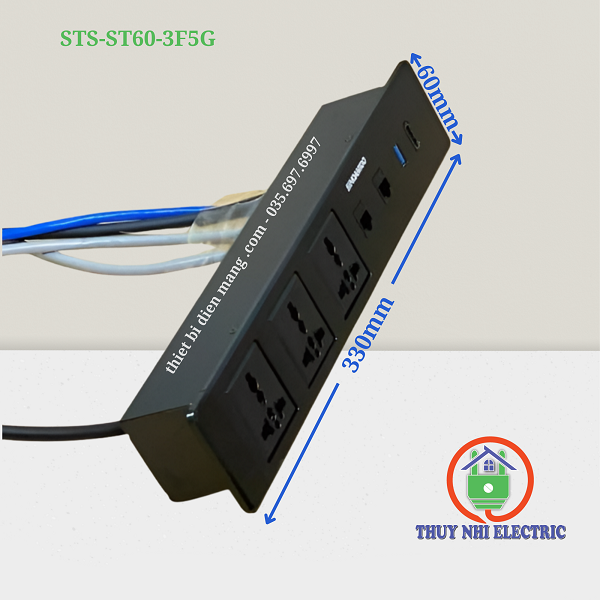 Hộp ổ điện âm bàn Sinoamigo STS-ST60-3F5G