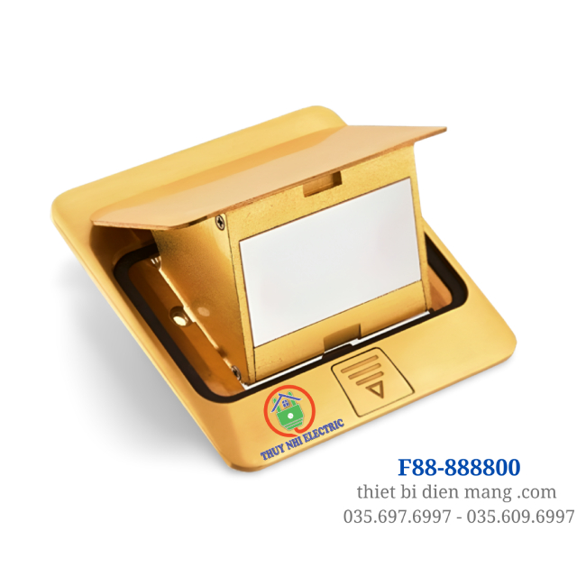 Bộ Khung Ổ Cắm Âm Sàn DoBo F88-888800 (Màu Vàng Gold Kháng Nước)