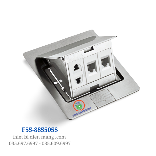 Bộ Ổ Cắm Âm Sàn Chống Nước IP44 DoBo F55-885505S