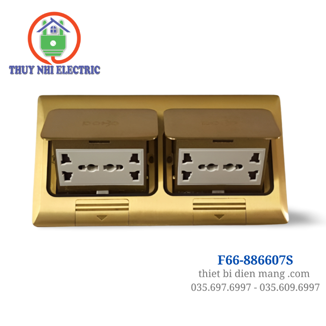 Ổ Cắm Điện Âm Sàn Đôi 5 Chấu DoBo Korea F66-886607S