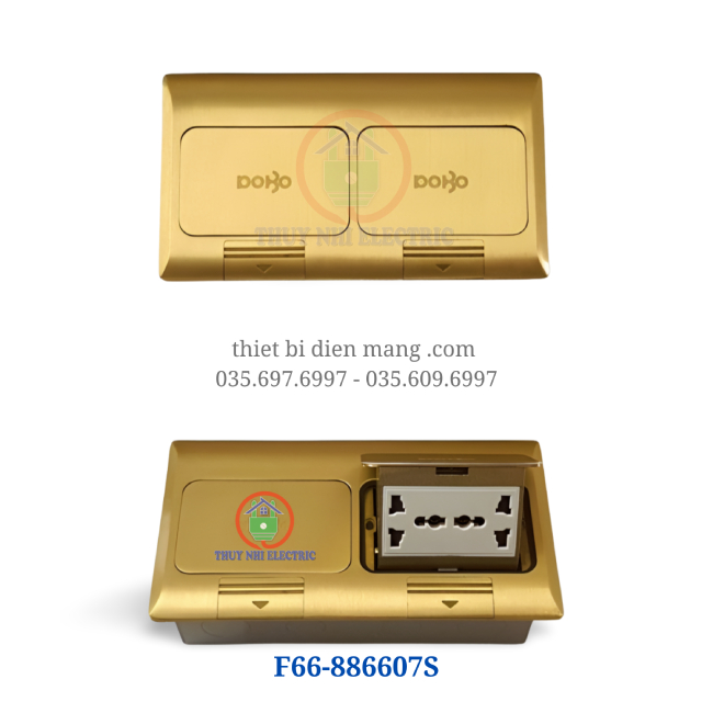 Ổ Cắm Điện Âm Sàn Đôi 5 Chấu DoBo Korea F66-886607S