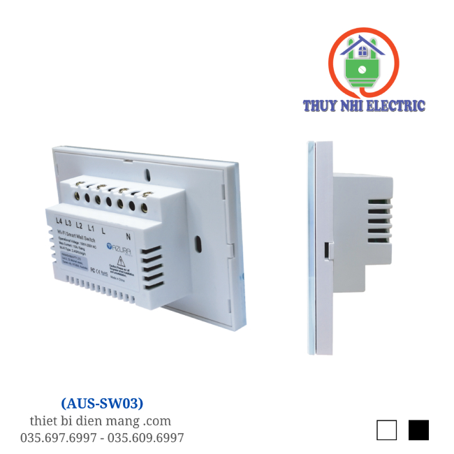 Công Tắc Đèn Thông Minh Azura (3 Kênh)