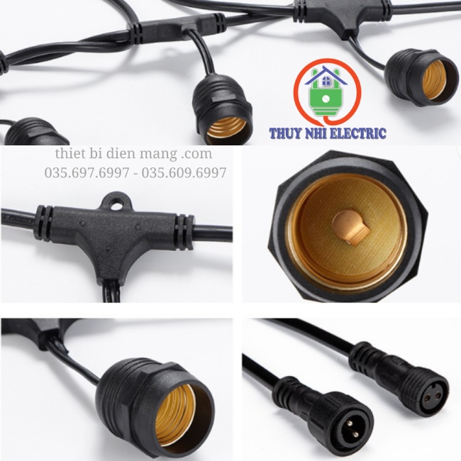 Dây đui đèn trang trí ngoài trời chống thấm nước IP44 