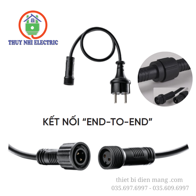 Dây đui đèn trang trí ngoài trời chống thấm nước IP44