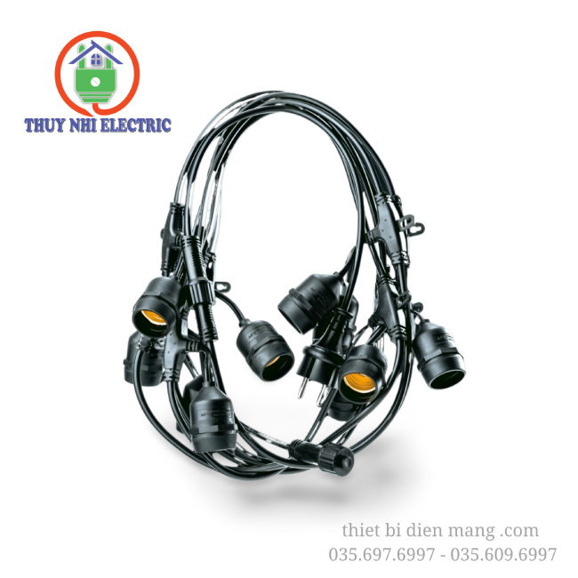 Dây đui đèn trang trí ngoài trời chống thấm nước IP44 