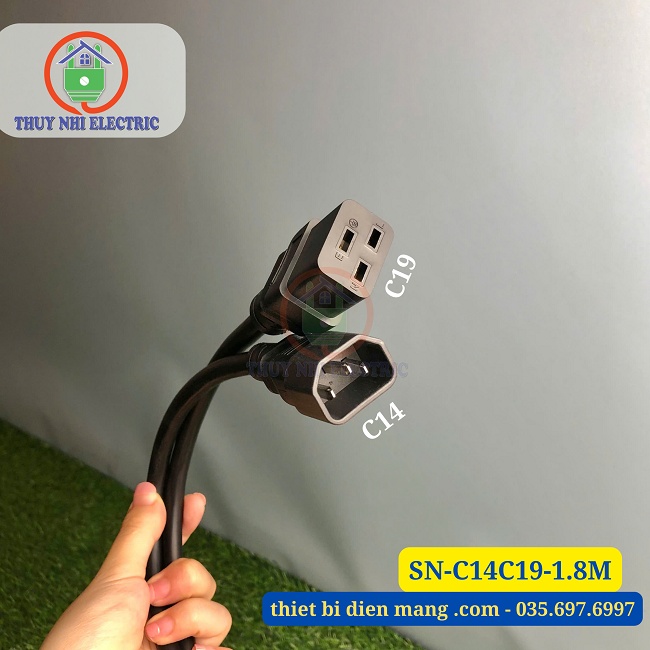 Dây nguồn C14 C19 lõi 3x2.08mm²