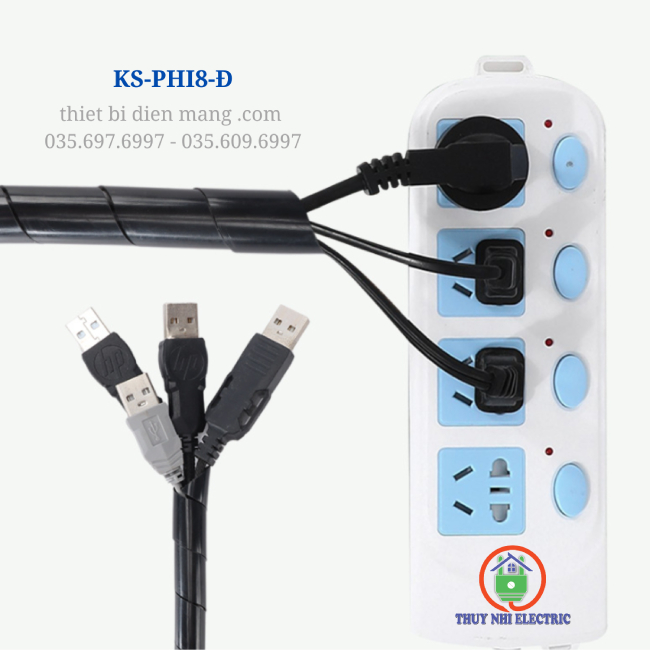 Dây Xoắn (Ruột Vịt) Phi 8 Màu Đen