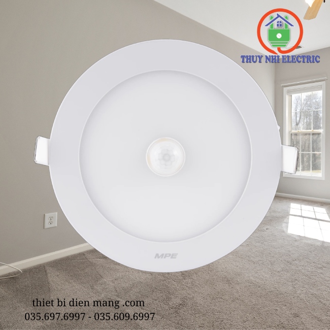 Đèn LED âm trần MPE có cảm biến chuyển động 