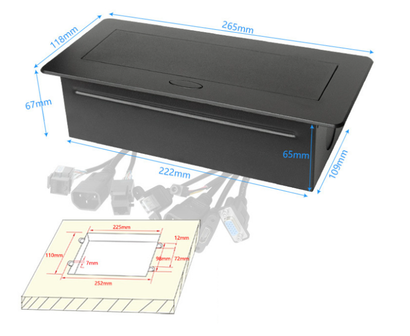 Hộp điện âm bàn đa năng TNE2-AB-ĐN-X