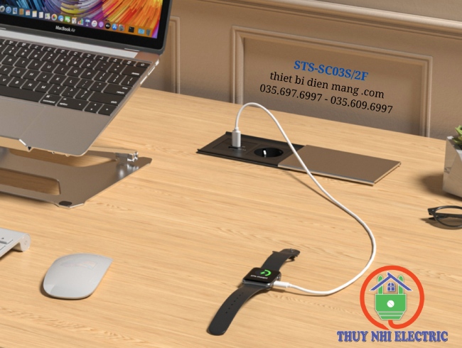 Ổ điện âm bàn nắp trượt Sinoamigo STS-SC03S/2F