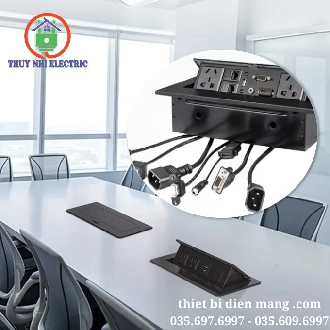 Hộp Ổ Cắm Điện Âm Bàn HDMI/VGA/LAN/USB Tenko TK-AS01DN