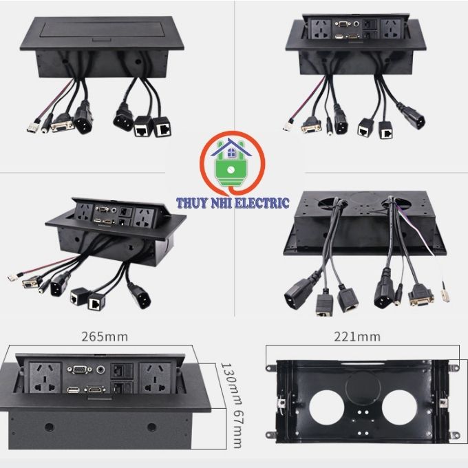 Hộp Ổ Cắm Điện Âm Bàn HDMI/VGA/LAN/USB Tenko TK-AS01DN