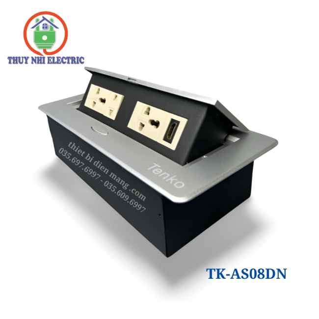 Hộp Ổ Cắm Điện + Cổng HDMI Âm Bàn TENKO TK-AS08DN Màu Bạc