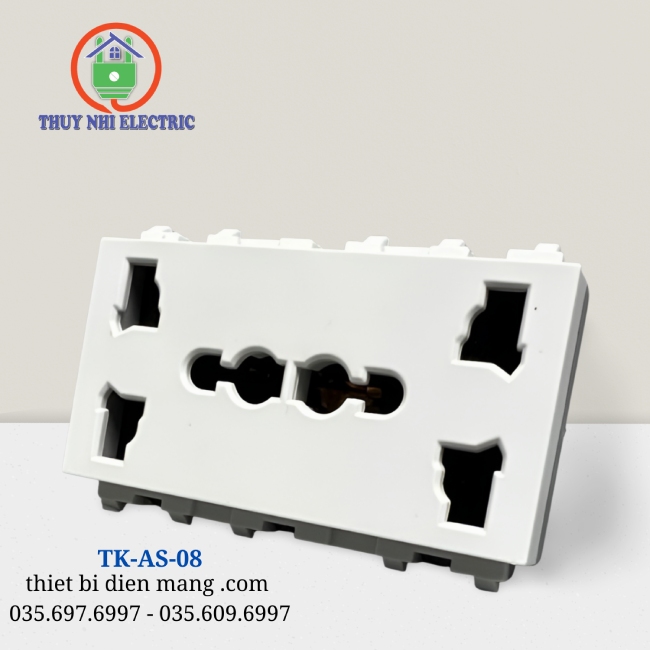 Nhân ổ cắm đôi 3 chấu Tenko TK-AS-08