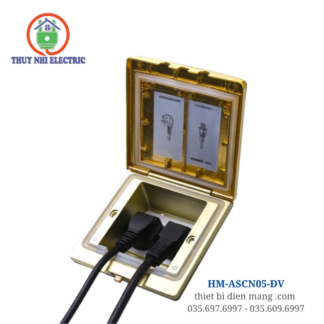 Ổ cắm âm sàn chống nước IP55 HM-ASCN05-ĐV