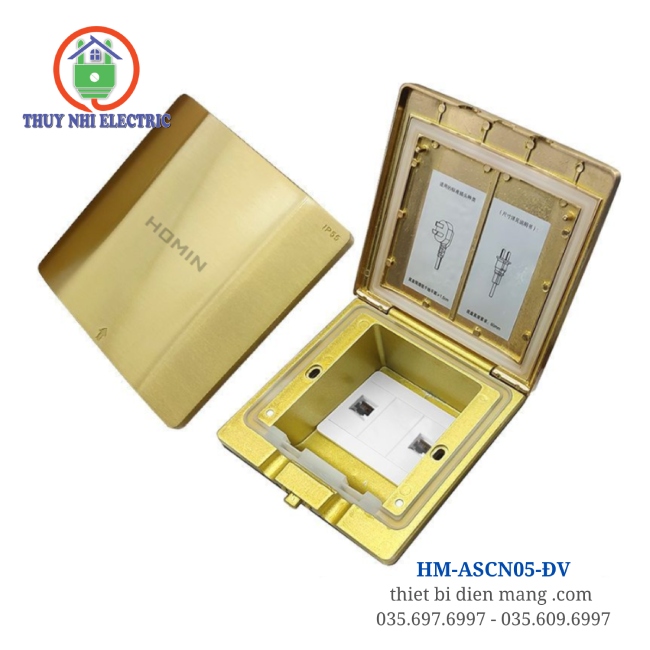 Ổ cắm âm sàn chống nước IP55 HM-ASCN05-ĐV