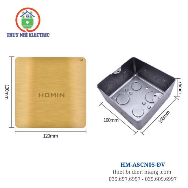 Cấu tạo của ổ cắm âm sàn chống nước IP55 HM-ASCN05-ĐV