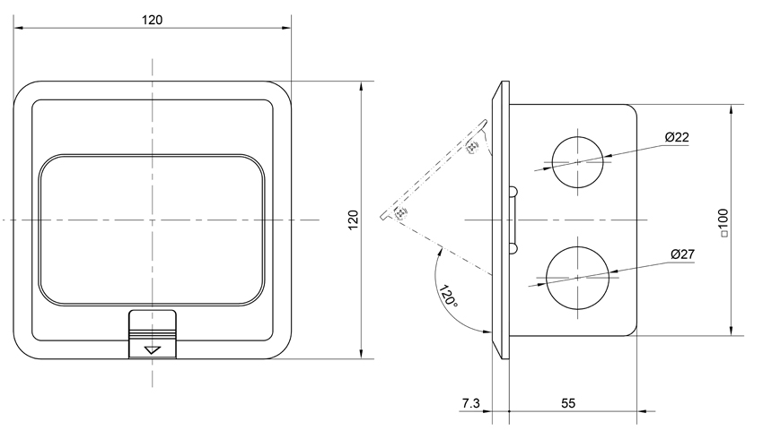 Hộp ổ cắm âm sàn Sinoamigo SPU-1B