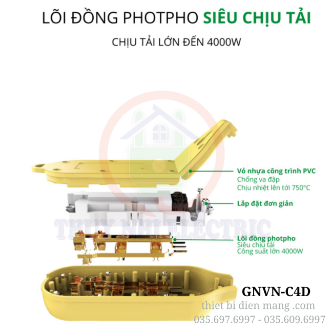 Ổ cắm công trình Goneo GNVN-C4D - Chống va đập, siêu chịu tải