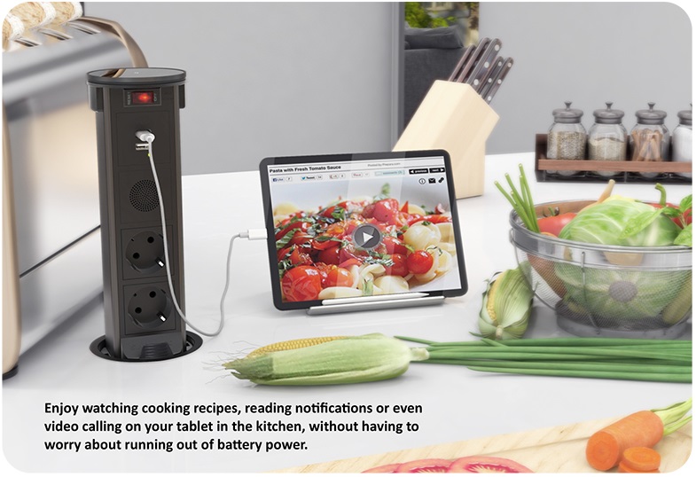 Ổ Cắm Điện âm bàn có đầu USB C