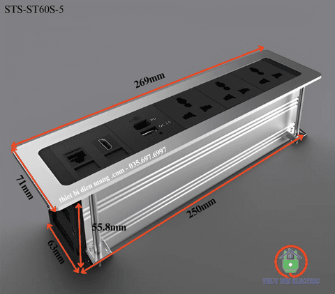 Ổ cắm điện âm bàn sinoamigo STS-ST60S-5