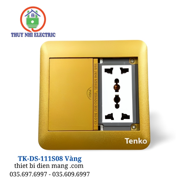 Ổ cắm điện âm sàn đôi Tenko TK-DS-111S08 Vàng