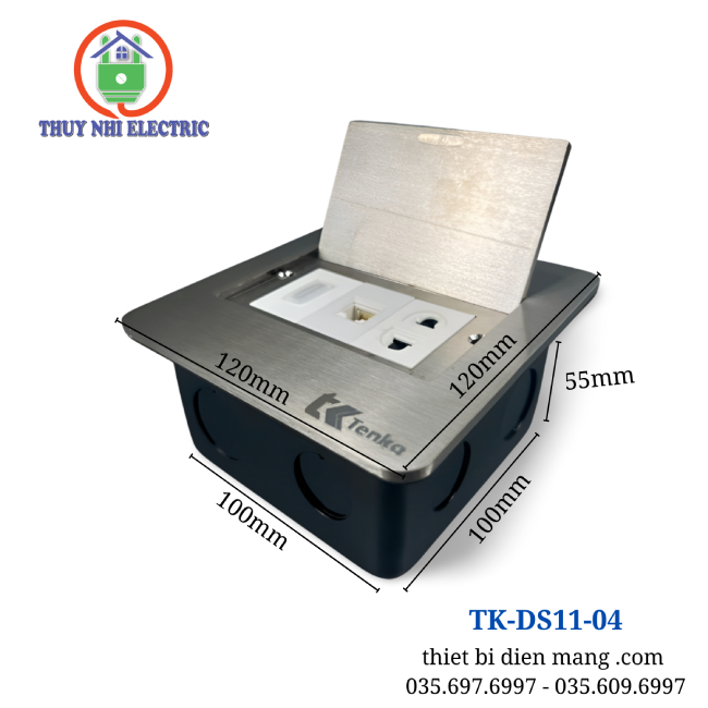 Ổ Cắm Điện Âm Sàn Tenko TK-DS11-03 Tích Hợp Mạng LAN Và HDMI