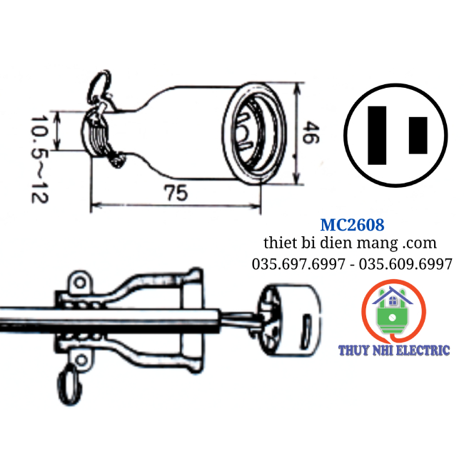 Ổ Cắm Meikosha MC2608 - Di Động Cao Su Kín Nước 