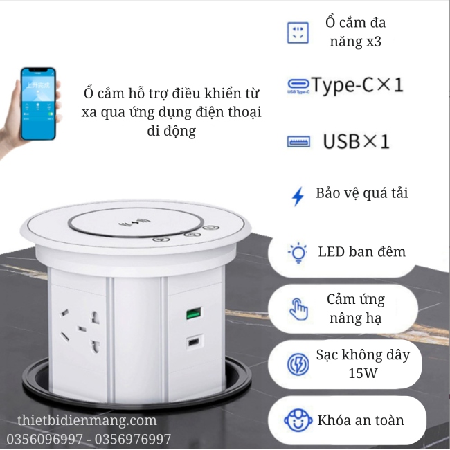 Ổ Điện Âm Bàn chống nước IP65 Novalink WTWF-W