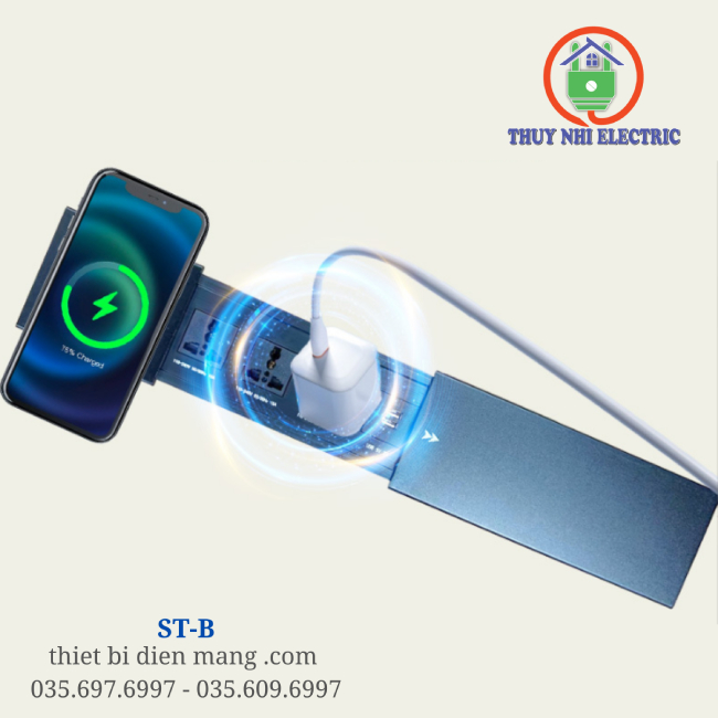 Ổ điện nắp trượt âm bàn ST-B Novalink Màu Đen