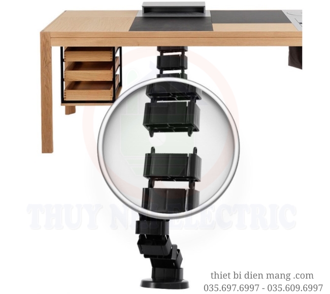 Ống Luồn Dây Điện Chân Bàn Dạng Khớp Hình Vuông Màu Đen TNE1-XKL-V-Đ