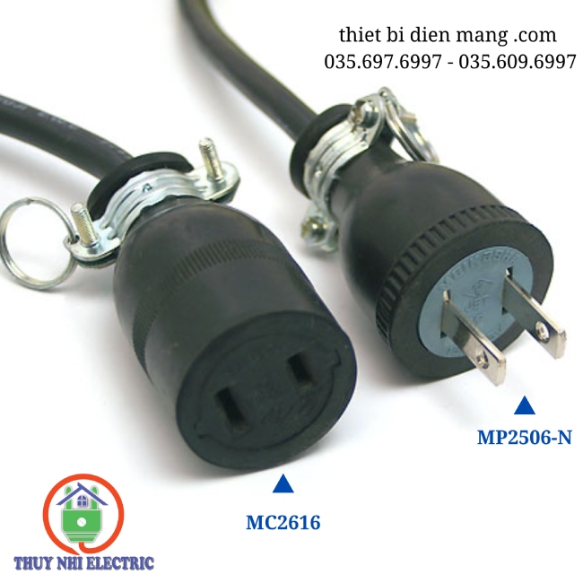 Phích Cắm Cao Su 2 Chân Dẹt MP2506-N Meikosha