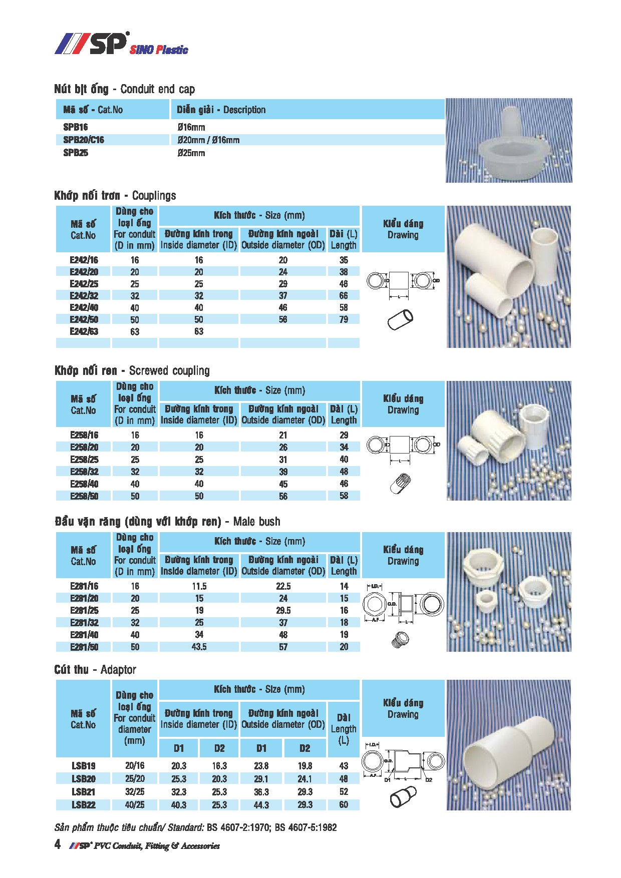 Phụ kiện ống nhựa luồn dây điện Sino