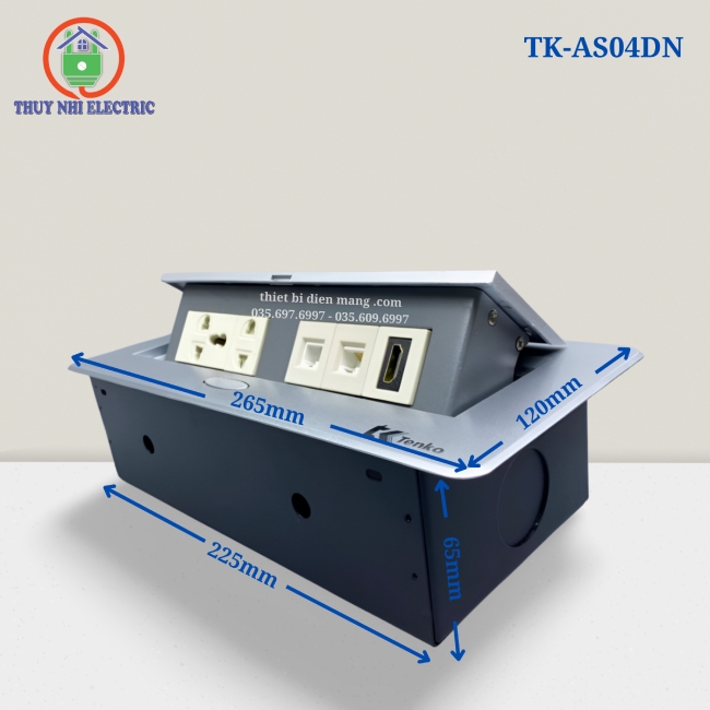 Hộp ổ cắm âm bàn TENKO TK-AS04DN