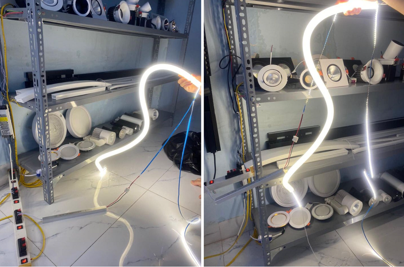 Thi công lắp đặt đèn LED silicon uốn cong
