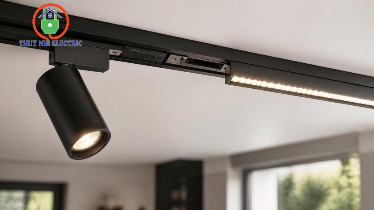 Cấu tạo đèn LED ray nam châm gồm thanh ray, module LED và bộ nguồn