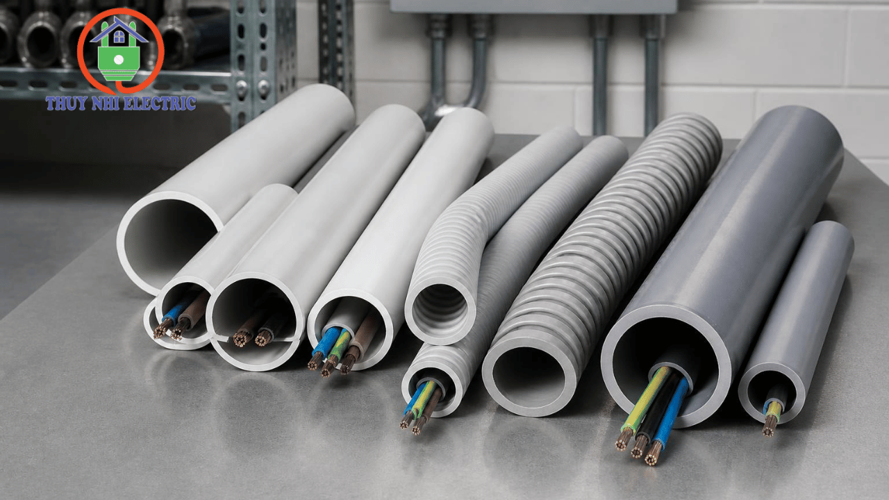 Phân loại ống luồn dây điện PVC cứng và ống gen mềm