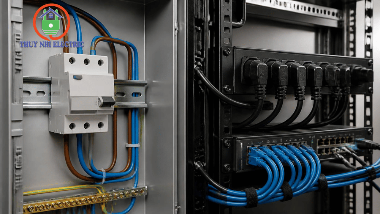 Aptomat chống giật bảo vệ nguồn điện cho hệ thống tủ mạng