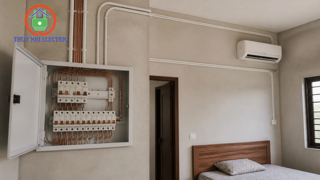 Chọn dây điện và MCB cho máy lạnh 1 ngựa trong phòng ngủ nhà cấp 4