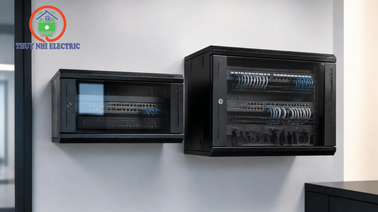 So sánh tủ rack 2U và tủ rack 6U cho hệ thống mạng văn phòng