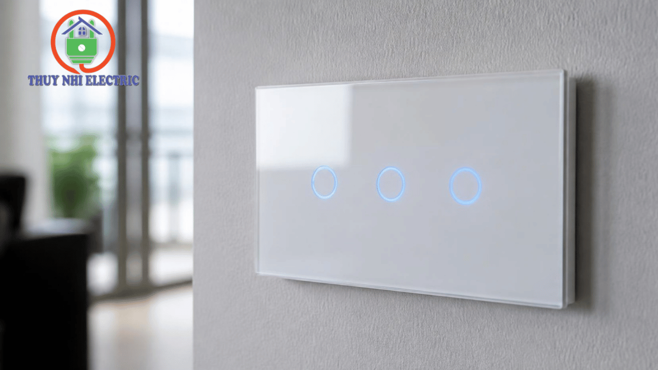 Công tắc cảm ứng thông minh Tuya Wi-Fi mặt kính cường lực trắng sang trọng