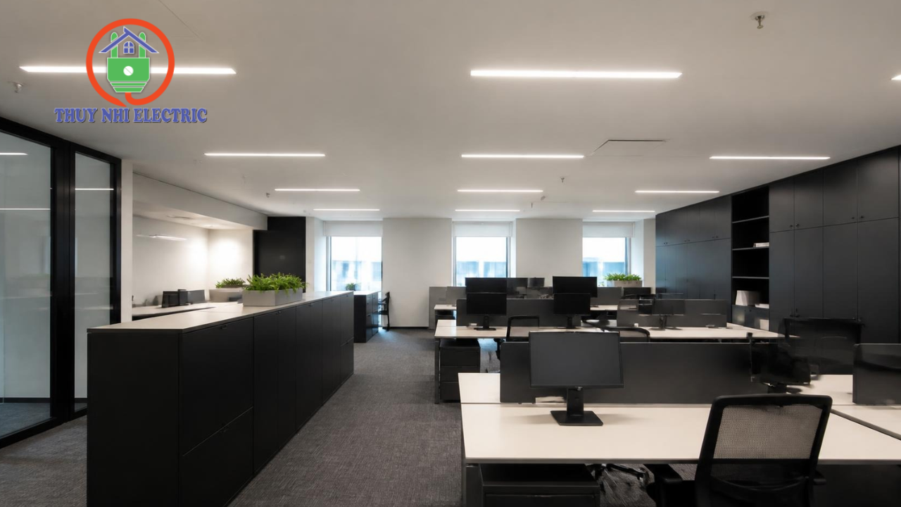Đèn LED ốp trần phân bổ ánh sáng đồng đều cho văn phòng