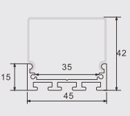 Thanh LED nhôm Mika tràn cạnh PF-U-4542(MIKA)