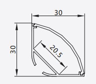  Đèn LED nhôm cắt góc PF-V-3030
