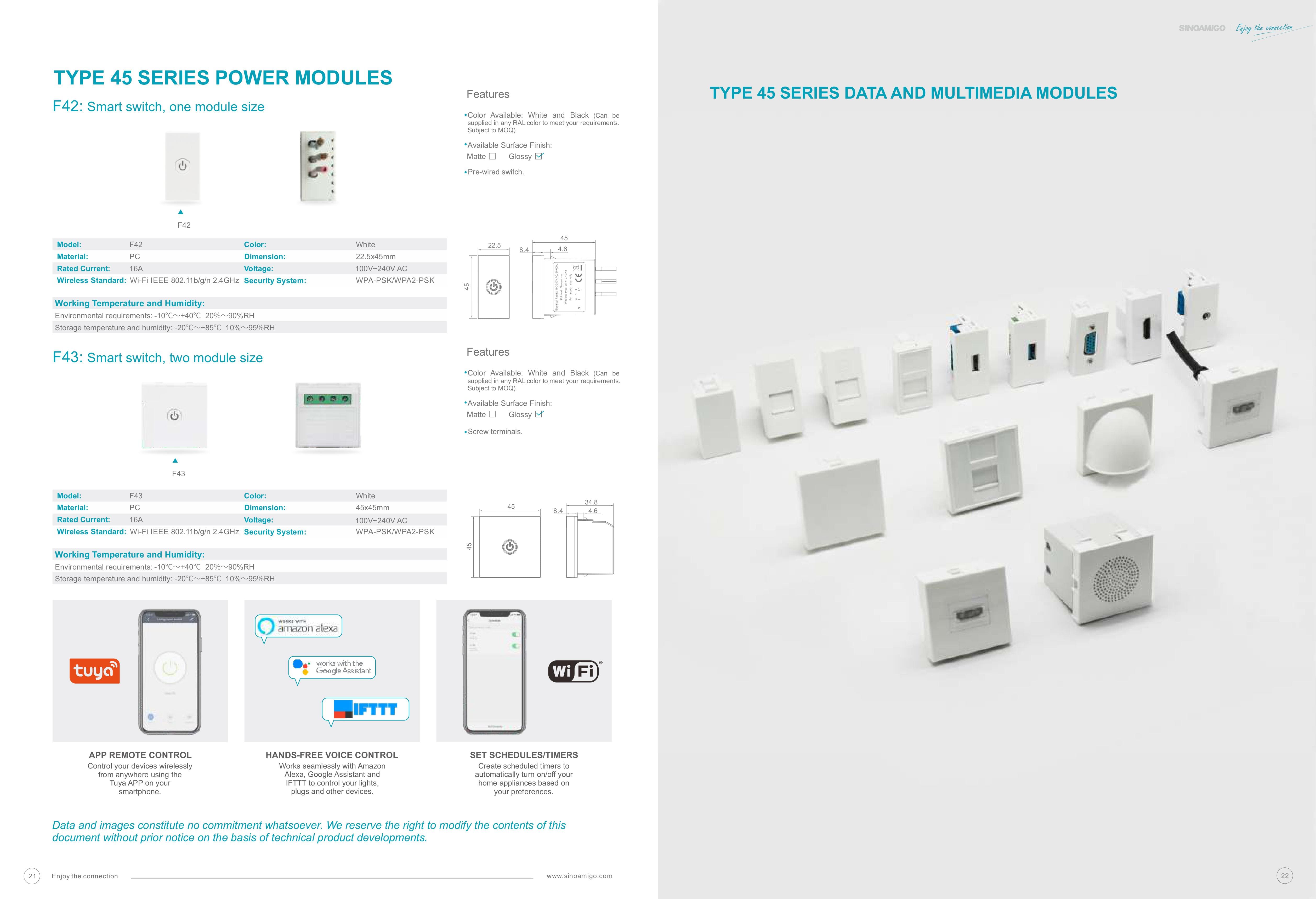 Catalog Type 45 Modules Ổ Cắm Phụ Kiện - Modular Sockets