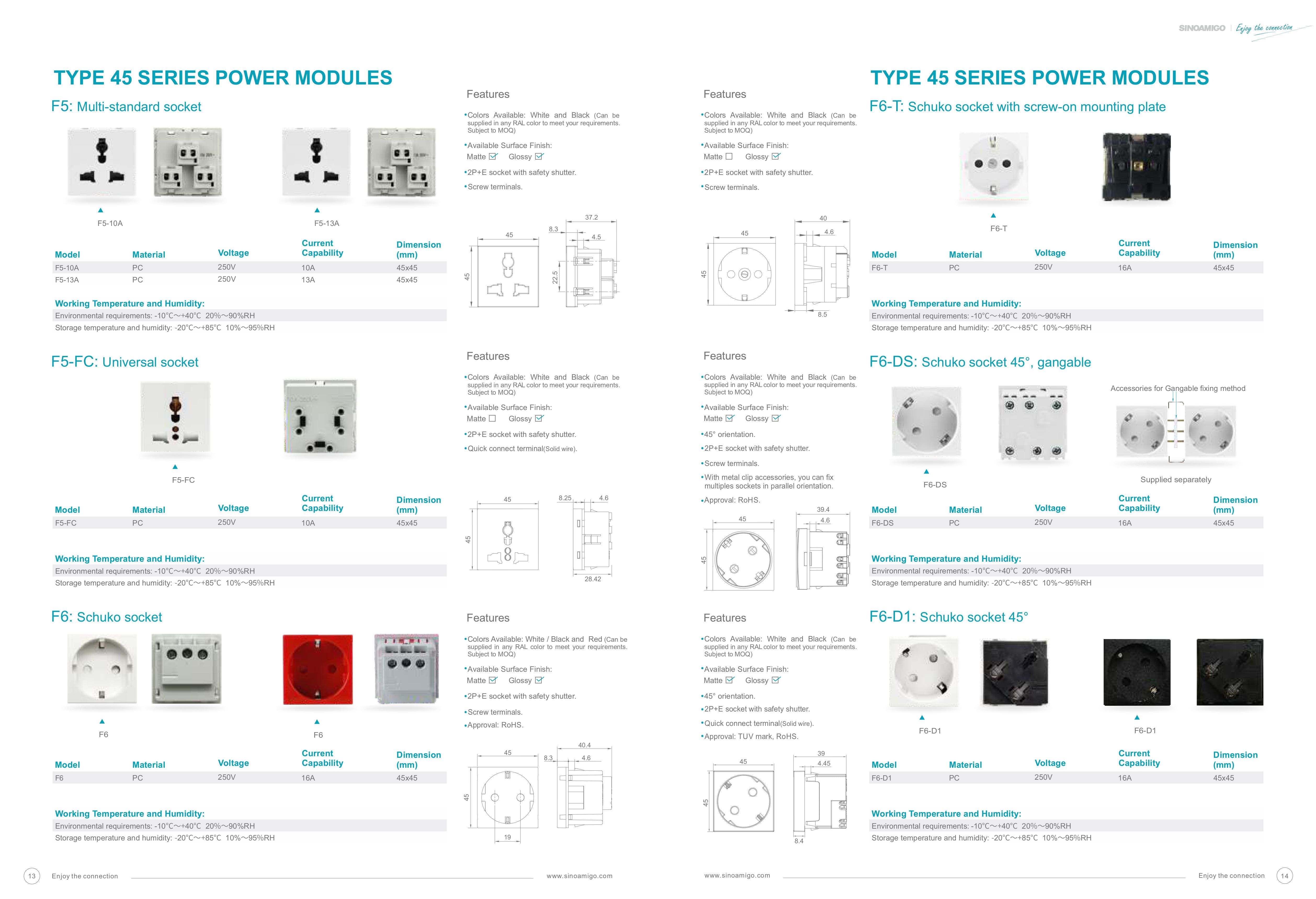 Modular Rị45 Catalog Type 45 Modules Ổ Cắm Phụ Kiện - Modular Sockets