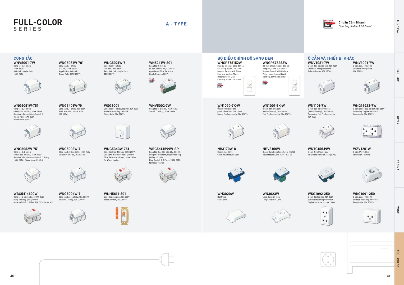 Catalogue tổng hợp công tắc ổ cắm Panasonic