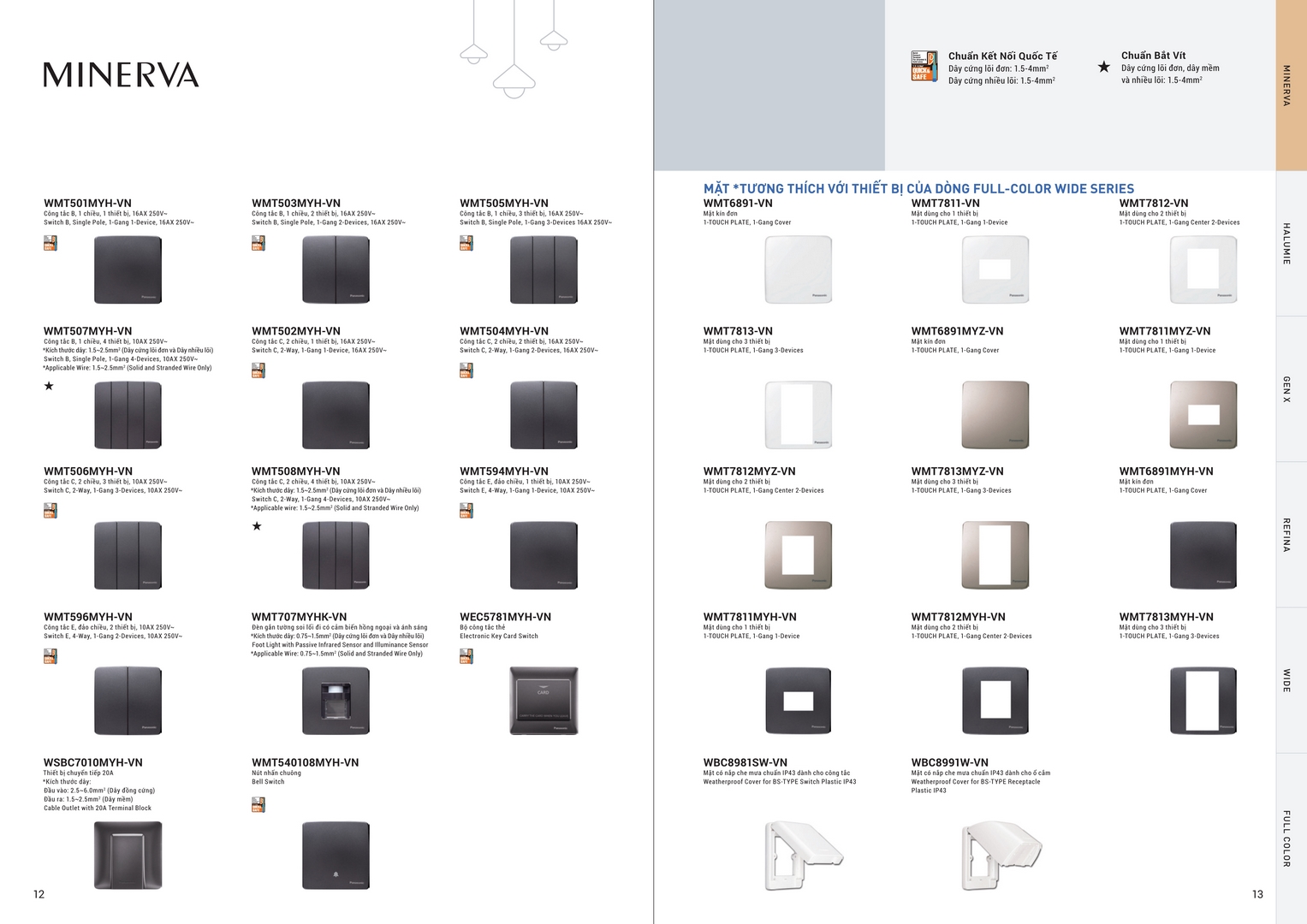 Catalogue tổng hợp công tắc ổ cắm Panasonic